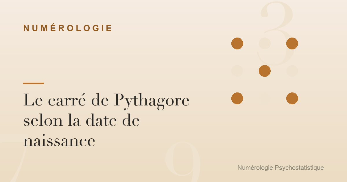 Le carré de Pythagore selon la date de naissance