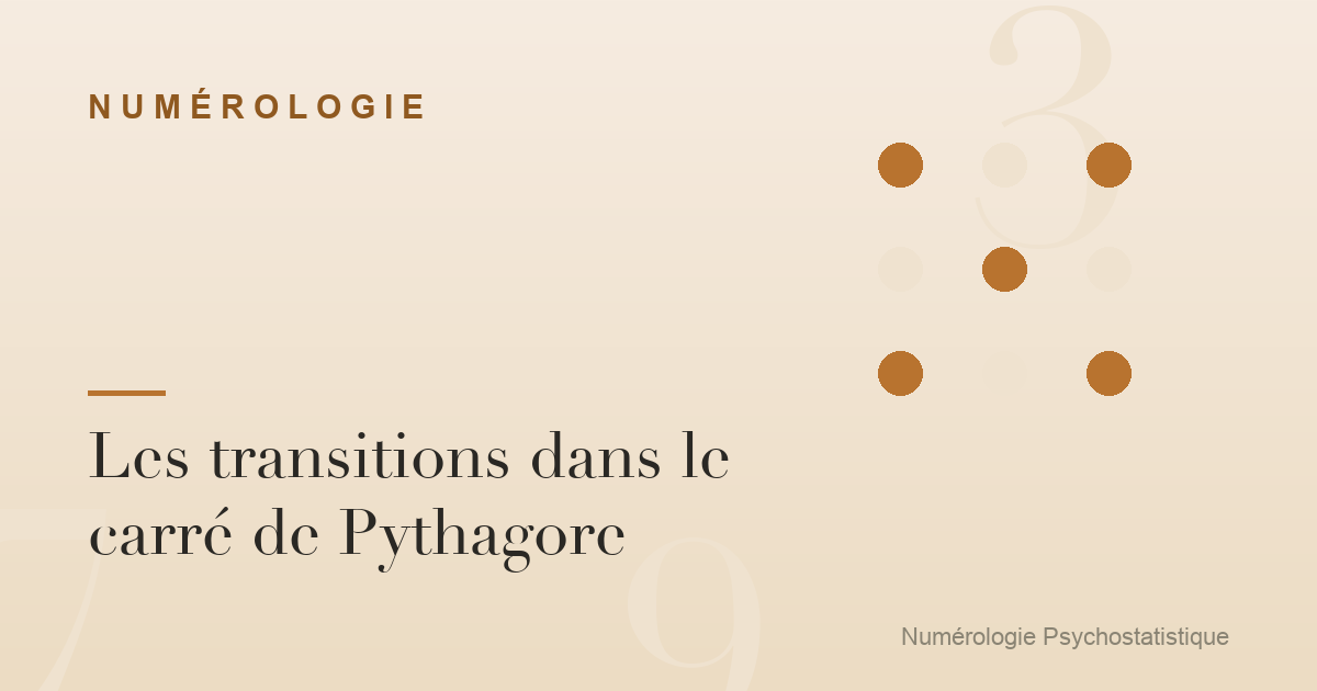 Les transitions dans le carré de Pythagore