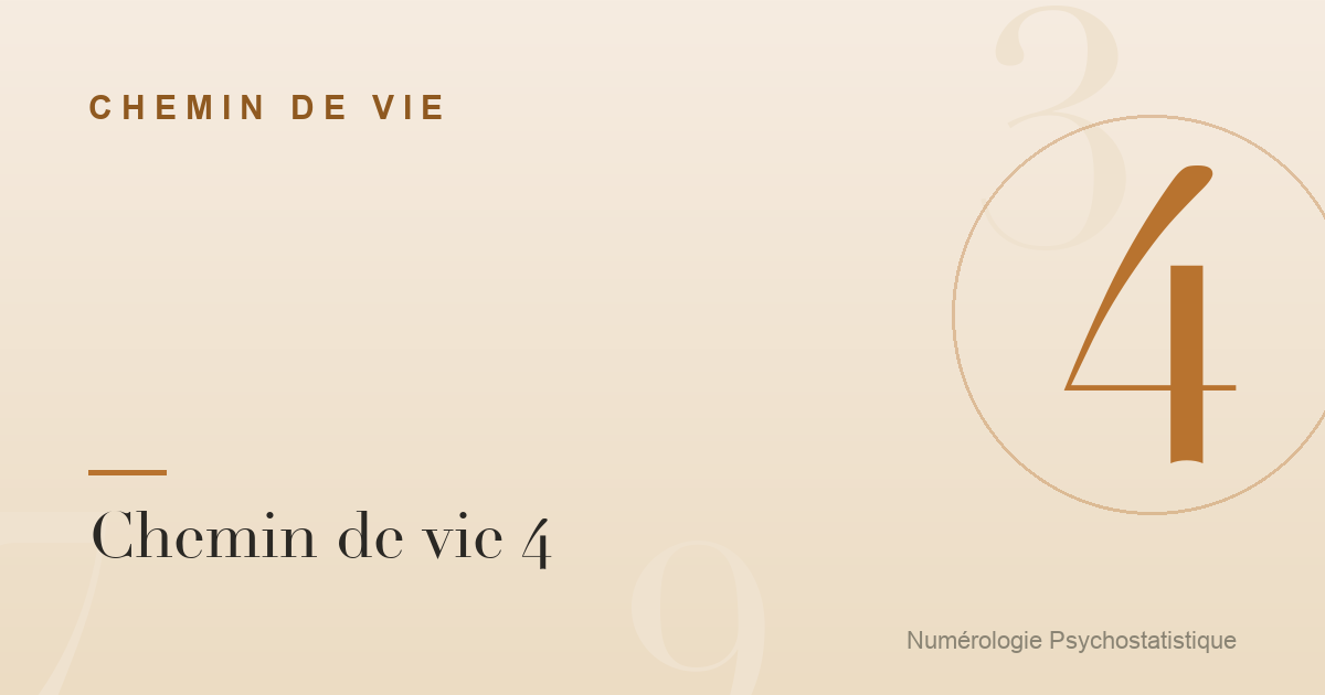 Chemin de vie 4 : caractère, travail et relations