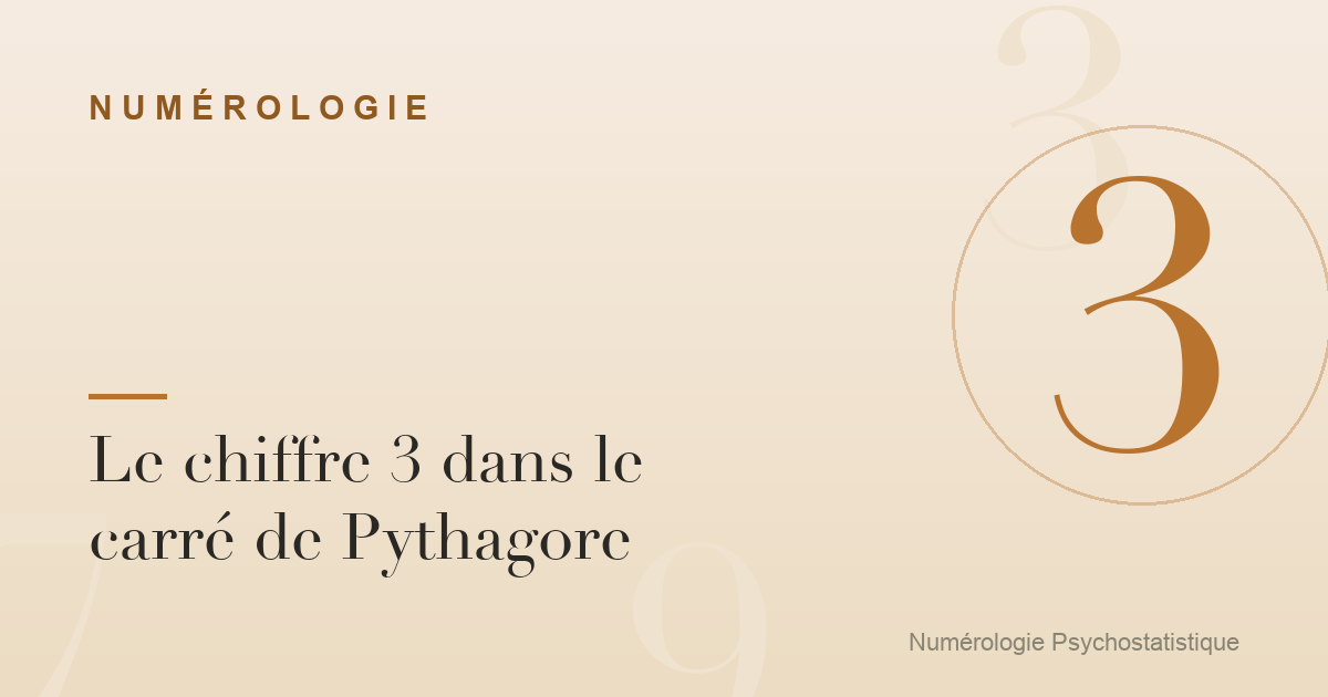 Le chiffre 3 dans le carré de Pythagore