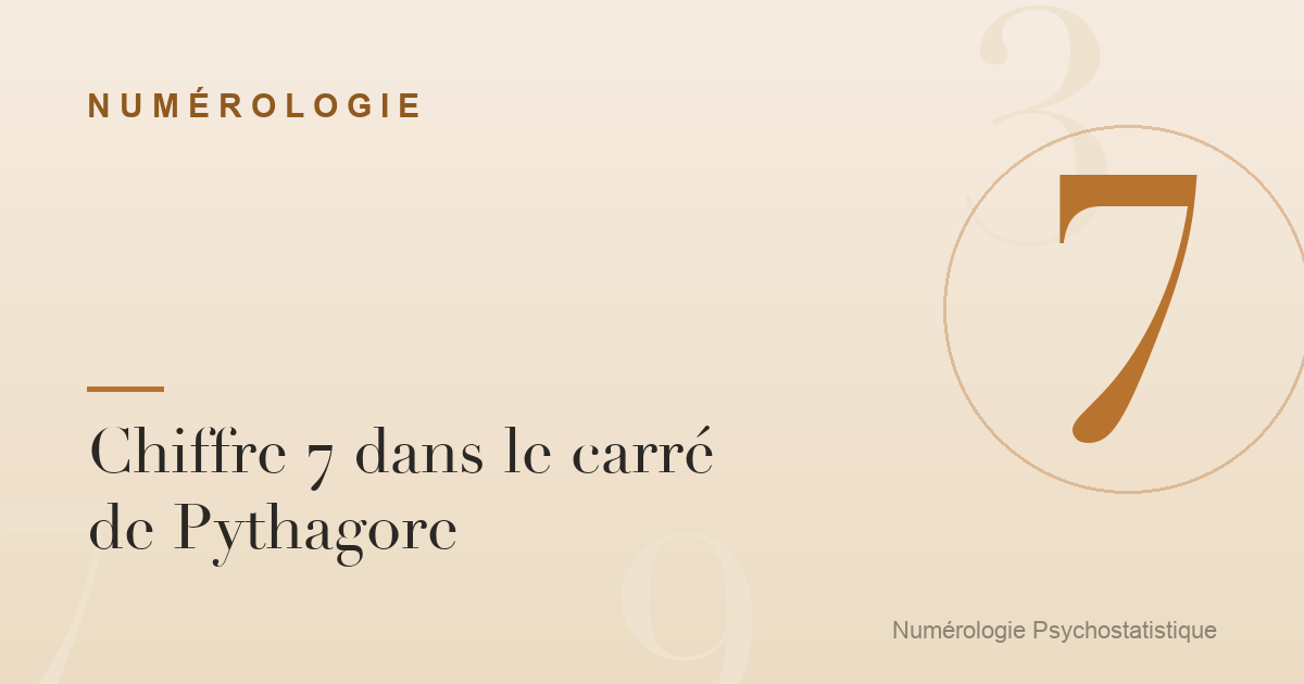 Chiffre 7 dans le carré de Pythagore : sens et lecture