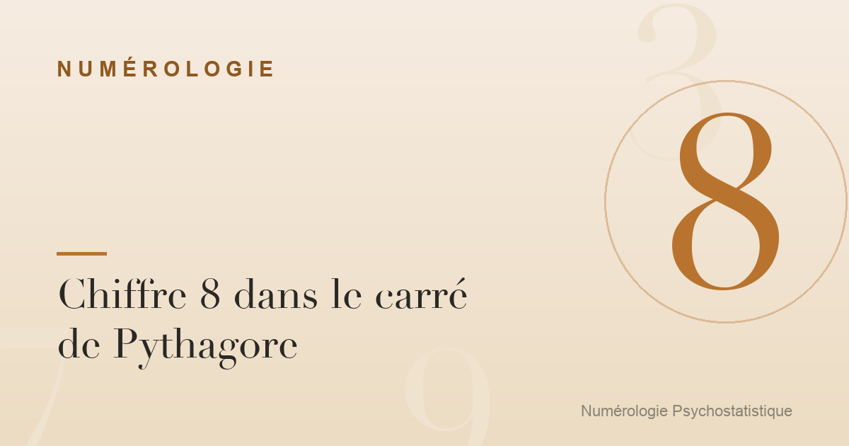 Chiffre 8 dans le carré de Pythagore : le devoir