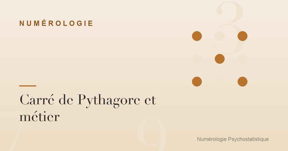 Carré de Pythagore et métier : lire ses aptitudes