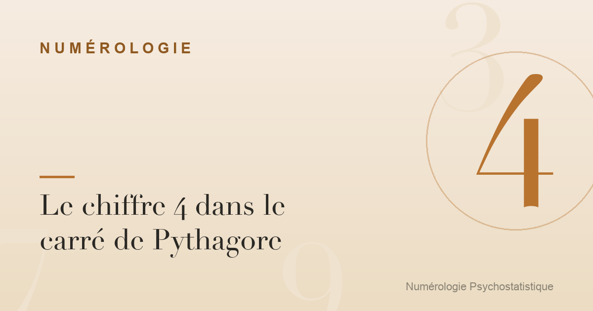 Le chiffre 4 dans le carré de Pythagore : vitalité