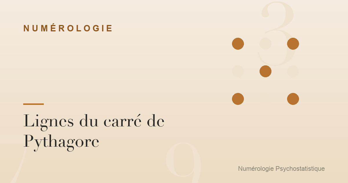 Lignes du carré de Pythagore : lecture complète