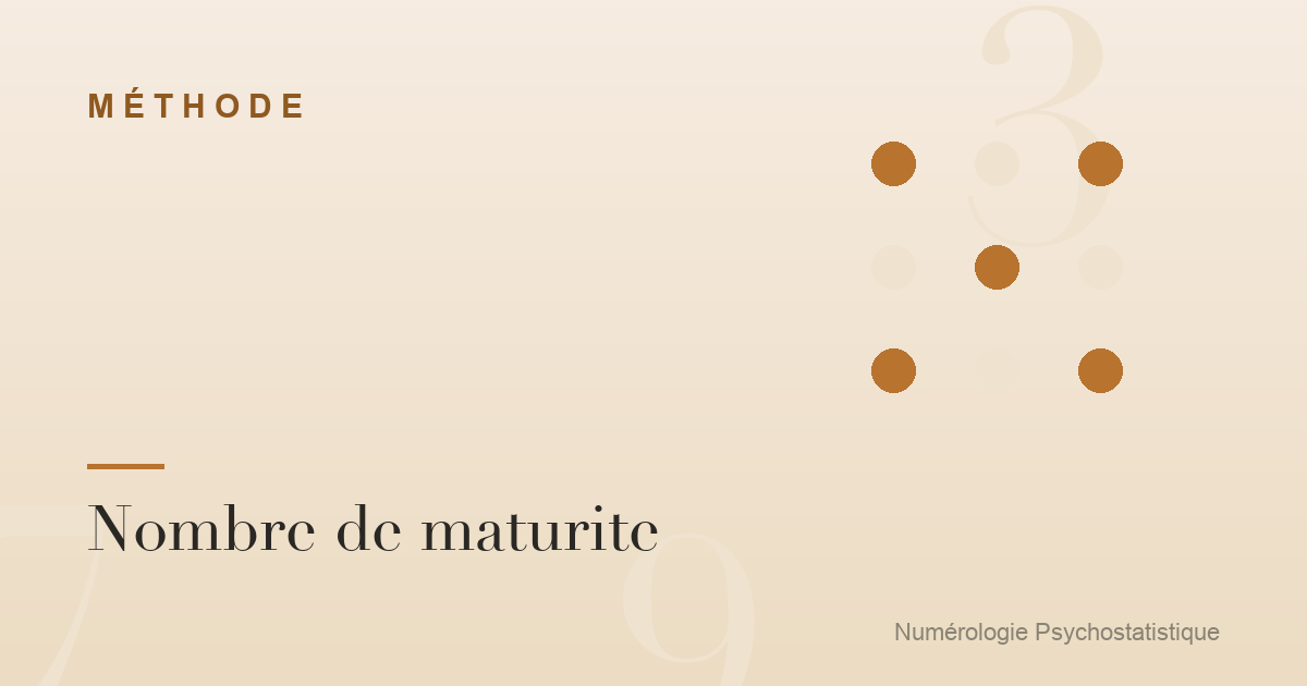 Nombre de maturite : le calculer et le comprendre