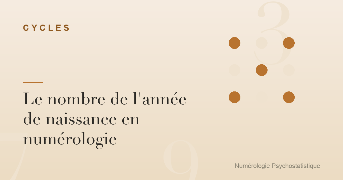 Le nombre de l'année de naissance en numérologie